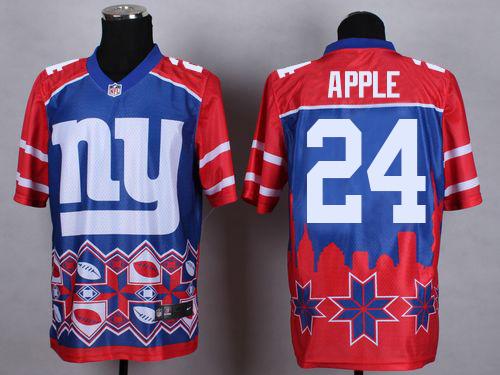 Nike Giants #24 Eli Apple Blue Men's Stitched NFL Elite Noble Fashion Jersey - Click Image to Close